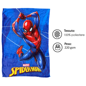 PLAID IN CORAL SPIDERMAN MARVEL COPERTA IN 100% POLIESTERE 100 X 140 CM PER BAMBINI - JE13563AD