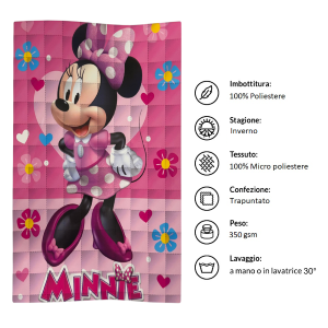 TRAPUNTA MINNIE DISNEY PIUMONE INVERNALE 350 GSM LETTO SINGOLO 160X250 CM - JE12125GTB