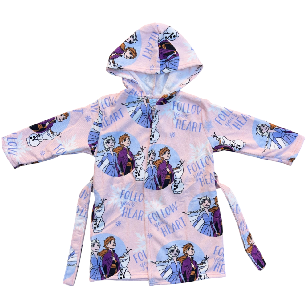 ACCAPPATOIO IN MICROFIBRA 100% POLIESTERE FROZEN DISNEY ACCAPPATOIO CON CAPPUCCIO E CINTURA - X-9957