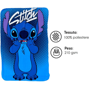PLAID IN PILE STITCH DISNEY COPERTA IN MORBIDO POLIESTERE 100 X 150 CM 210 GSM - STI-1030