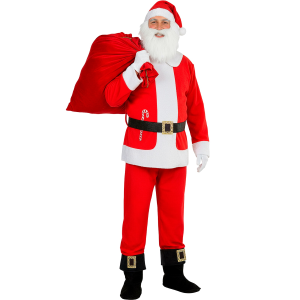 COSTUME BABBO NATALE UOMO TRAVESTIMENTO COMPLETO PER FESTE A TEMA RAPPRESENTAZIONI TEATRALI - 0876
