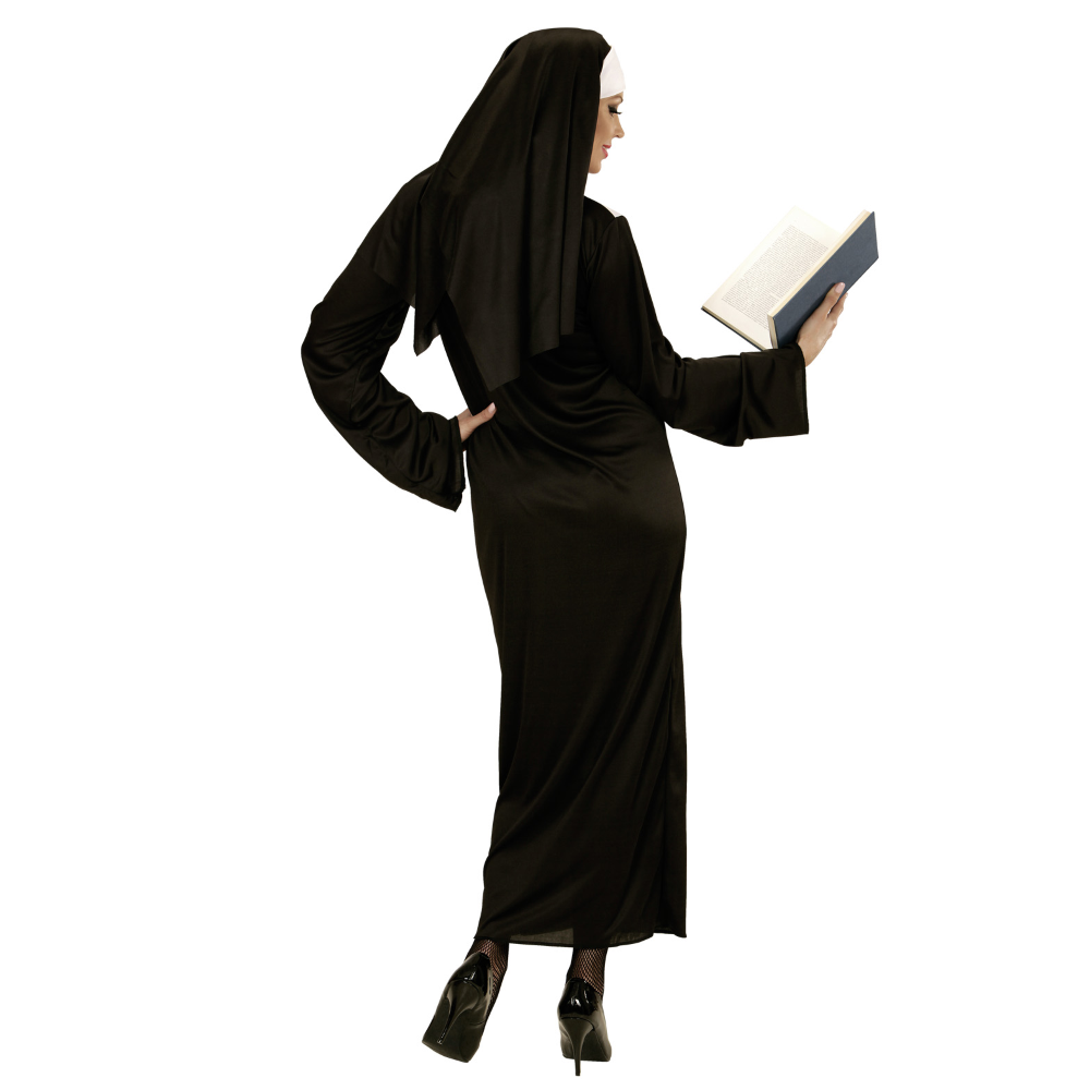 COSTUME SUORA PER ADULTI TRAVESTIMENTO CARNEVALE TUNICA E COPRICAPO COSPLAY FESTE A TEMA - 0132