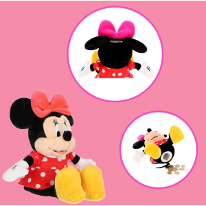 SALVADANAIO PELUCHE MINNIE DISNEY 20 CM MORBIDO PUPAZZO CON PORTAMONETE INTERNO DAI 3 ANNI - MIN36-5410