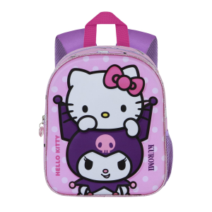ZAINO ASILO 3D KUROMI E HELLO KITTY BORSA 31 CM PER SCUOLA MATERNA O TEMPO LIBERO- 08519