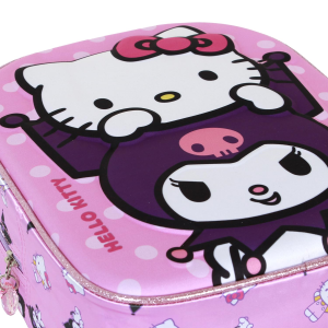 ZAINO ASILO 3D KUROMI E HELLO KITTY BORSA 31 CM PER SCUOLA MATERNA O TEMPO LIBERO- 08519