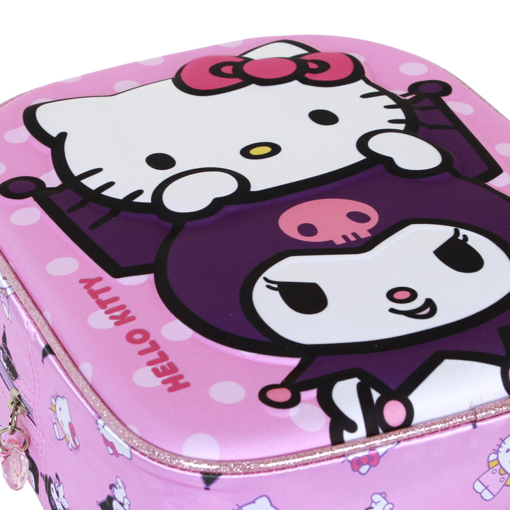 ZAINO ASILO 3D KUROMI E HELLO KITTY BORSA 31 CM PER SCUOLA MATERNA O TEMPO LIBERO- 08519