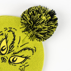 SET INVERNALE IL GRINCH CAPPELLO CON POMPON E GUANTI PER BAMBINI IN MORBIDO ACRILICO - 0578