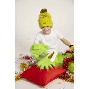 SET INVERNALE IL GRINCH CAPPELLO CON POMPON E GUANTI PER BAMBINI IN MORBIDO ACRILICO - 0578