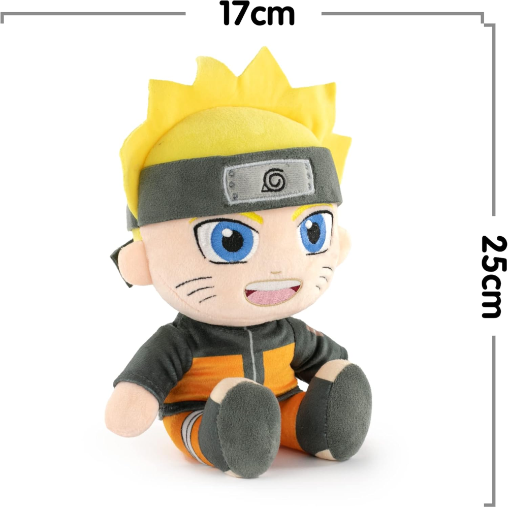 NARUTO SHIPPUDEN PELUCHE NARUTO UZUMAKI MORBIDO PUPAZZO 25 CM DA COLLEZIONE ANIME E MANGA