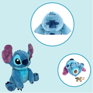 SALVADANAIO PELUCHE STITCH 20 CM DISNEY MORBIDO PUPAZZO CON PORTAMONETE INTERNO DAI 3 ANNI - LIL36-5406