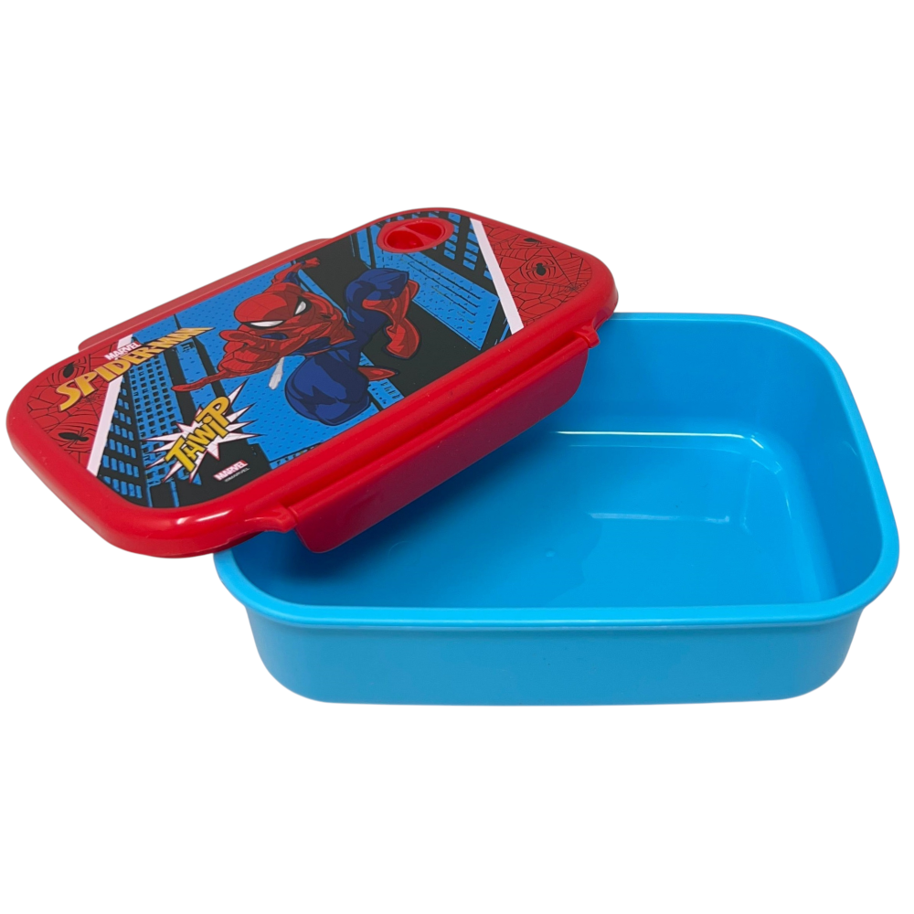 SET PRANZO SPIDERMAN MARVEL BORRACCIA POP-UP E PORTAMERENDA IN PLASTICA RIUTILIZZABILE - 35364