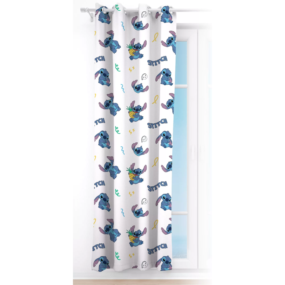 TENDA VELATA CAMERETTA STITCH DISNEY 140 X 280 CM PANNELLO SINGOLO CON ANELLI - STI-1661