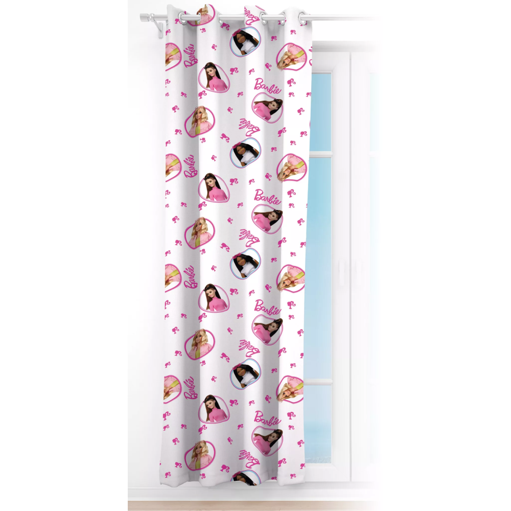 TENDA VELATA CAMERETTA BARBIE MATTEL 140 X 280 CM PANNELLO SINGOLO CON ANELLI - BAR-1672