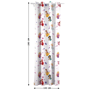 TENDA VELATA CAMERETTA PRINCIPESSE DISNEY 140 X 280 CM PANNELLO SINGOLO CON ANELLI - PRI-1663