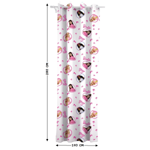 TENDA VELATA CAMERETTA BARBIE MATTEL 140 X 280 CM PANNELLO SINGOLO CON ANELLI - BAR-1672