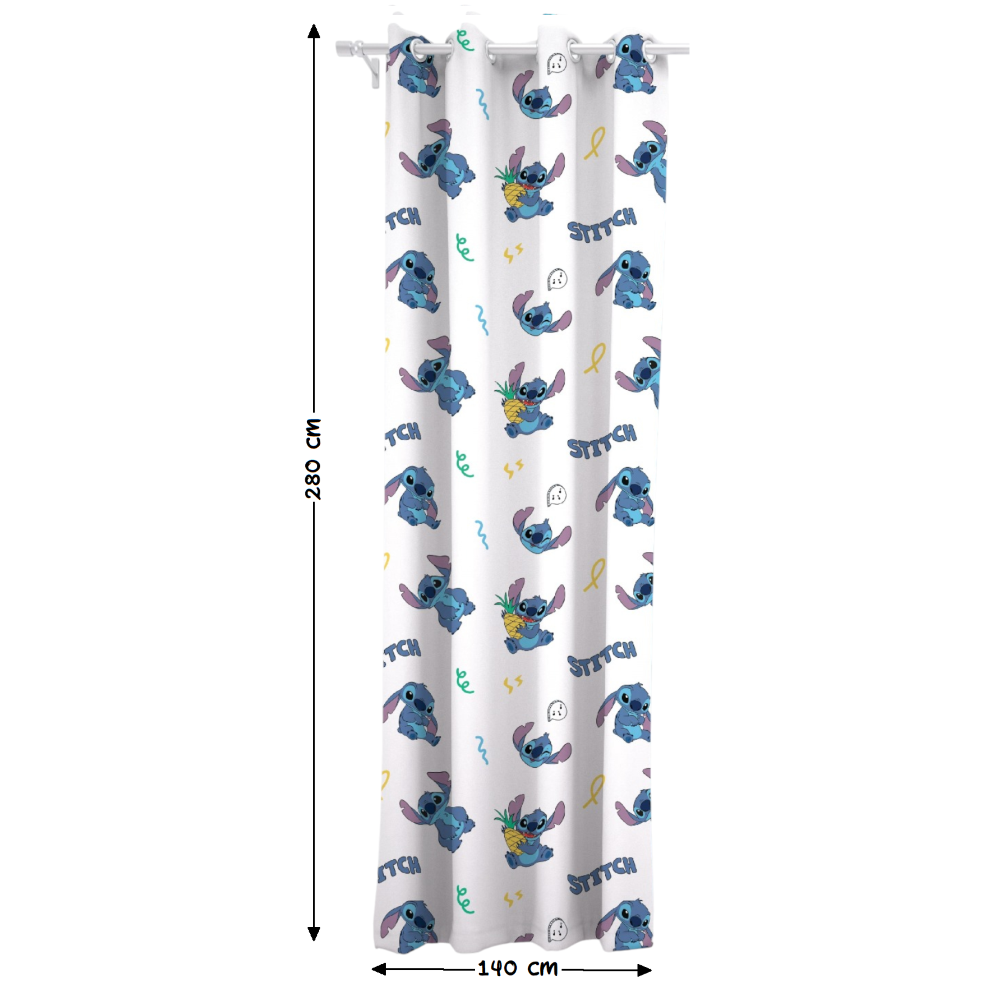 TENDA VELATA CAMERETTA STITCH DISNEY 140 X 280 CM PANNELLO SINGOLO CON ANELLI - STI-1661