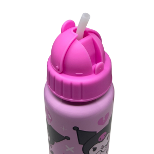 BORRACCIA IN ALLUMINIO CON CANNUCCIA KUROMI SANRIO BOTTIGLIA PER BAMBINI 550 ML - H13122MC/R