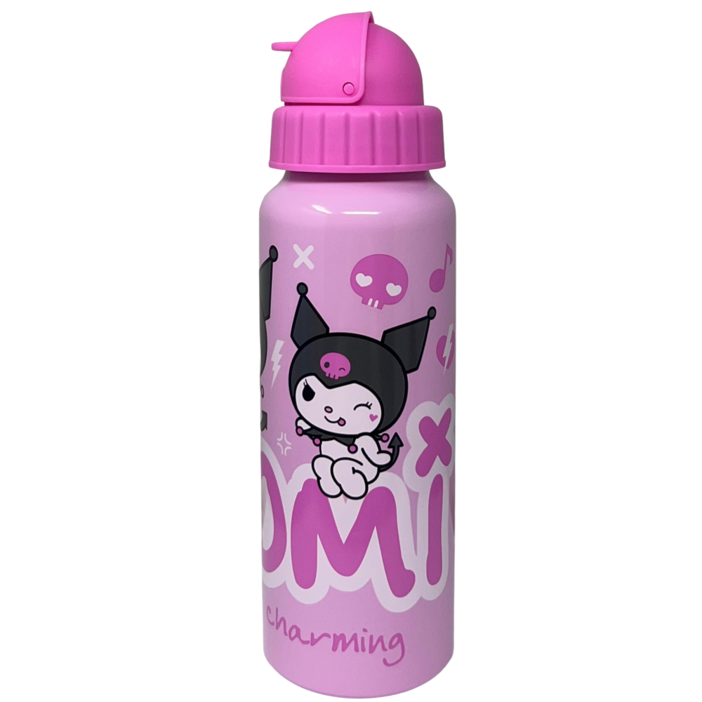 BORRACCIA IN ALLUMINIO CON CANNUCCIA KUROMI SANRIO BOTTIGLIA PER BAMBINI 550 ML - H13122MC/R