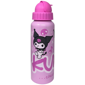 BORRACCIA IN ALLUMINIO CON CANNUCCIA KUROMI SANRIO BOTTIGLIA PER BAMBINI 550 ML - H13122MC/R