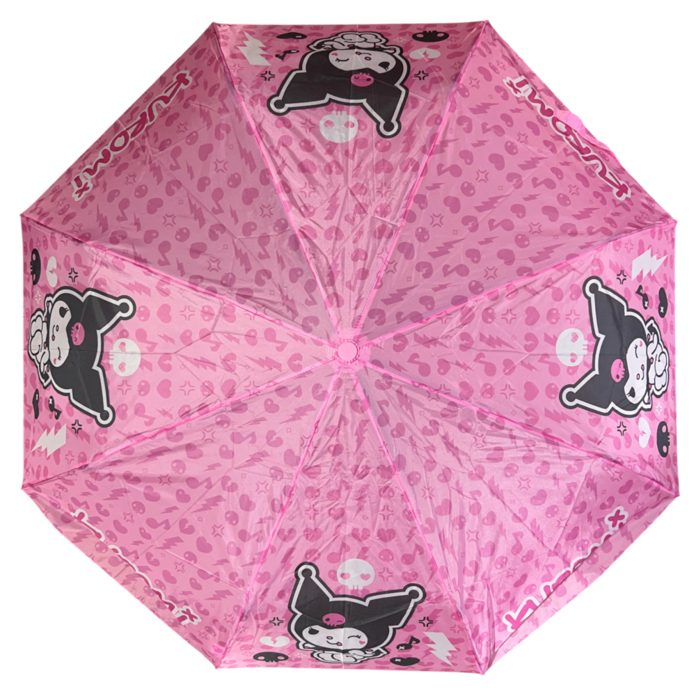 OMBRELLO PIEGHEVOLE KUROMI SANRIO ACCESSORIO PER LA PIOGGIA BAMBINA - H13534MC