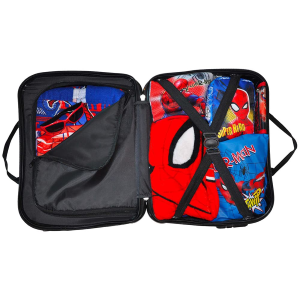 TROLLEY SPIDERMAN UOMO RAGNO MARVEL DA VIAGGIO 4 RUOTE CAVALCABILE TRAINABILE CM. 45X34X22 IN ABS - M97704MC