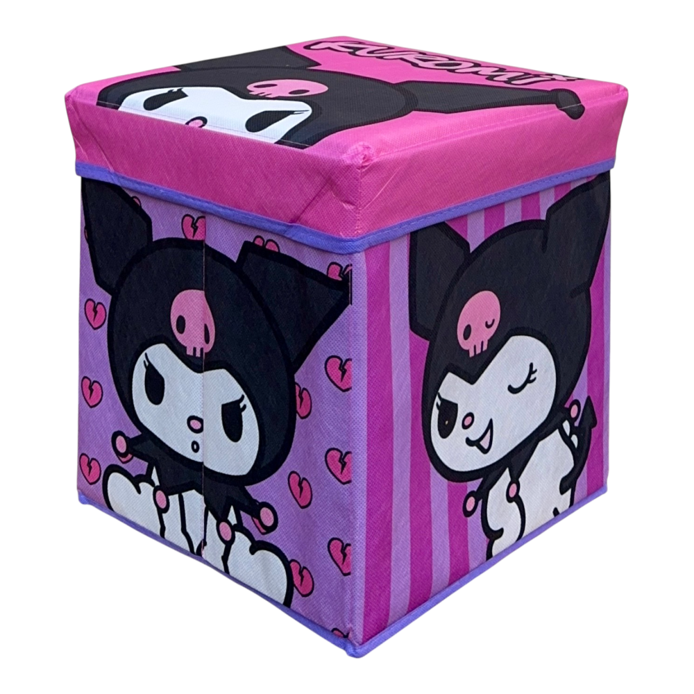 POUF KUROMI SANRIO CONTENITORE MULTIFUNZIONE PORTA OGGETTI PER SEDERSI 30 CM - HK37-6125