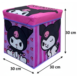 POUF KUROMI SANRIO CONTENITORE MULTIFUNZIONE PORTA OGGETTI PER SEDERSI 30 CM - HK37-6125