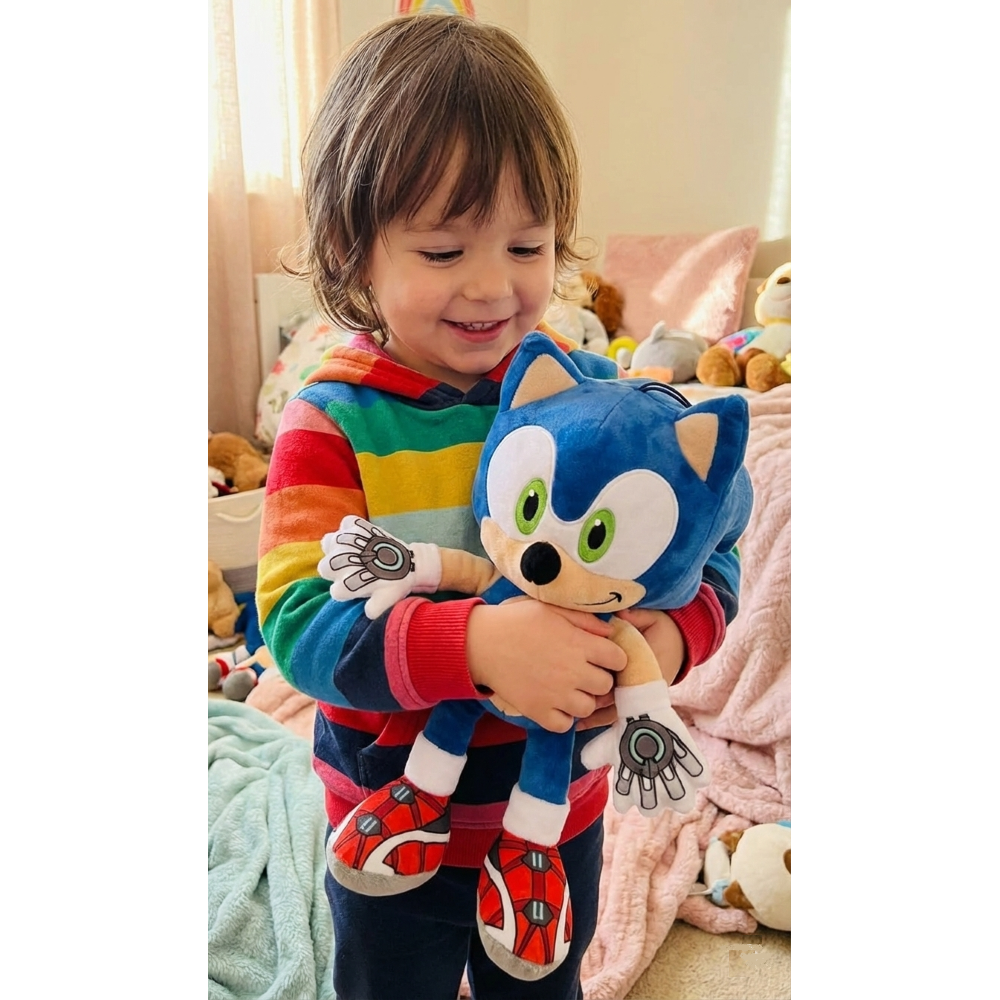 PELUCHE SONIC PRIME MORBIDO PUPAZZO 39 CM CON LACCETTO RICCIO BLU SUPERSONICO - PTS242562A/39