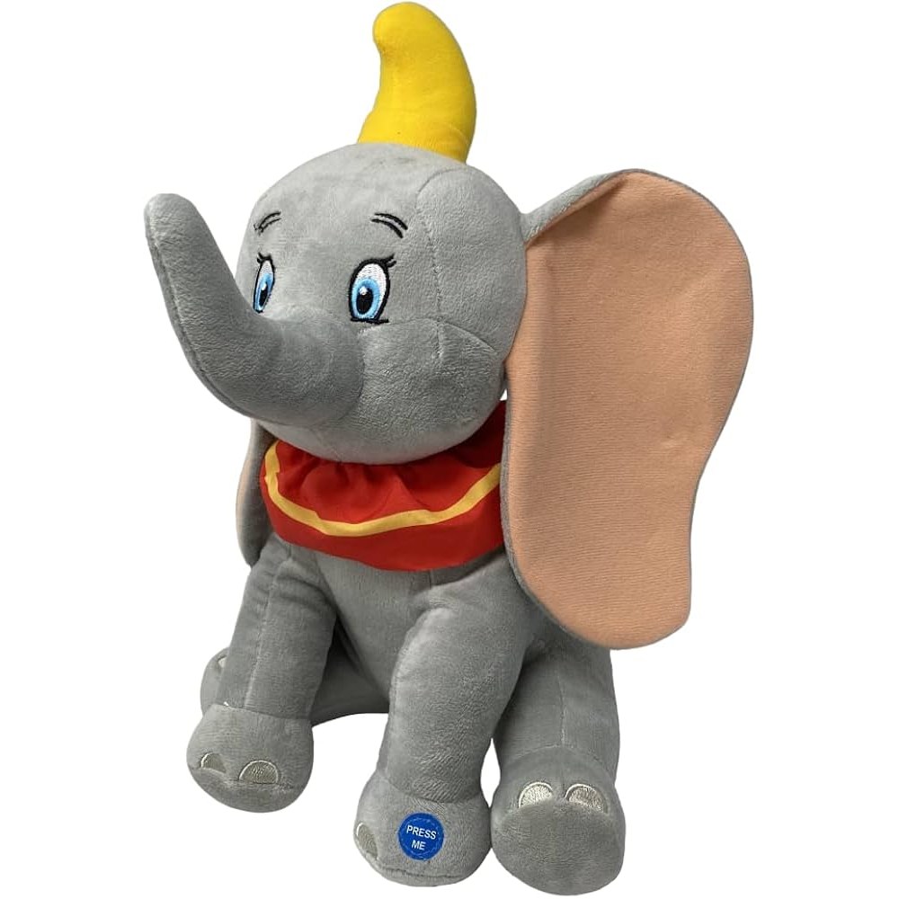 PELUCHE DUMBO DISNEY CON SUONO MORBIDO PUPAZZO ELEFANTE SEDUTO 20 CM IN FIBRA RICICLATA - DCL9279-7