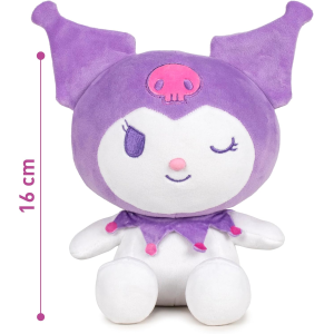 PELUCHE KUROMI SANRIO MORBIDO PUPAZZO 16 CM IN FIBRA RICICLATA - 760025752/3