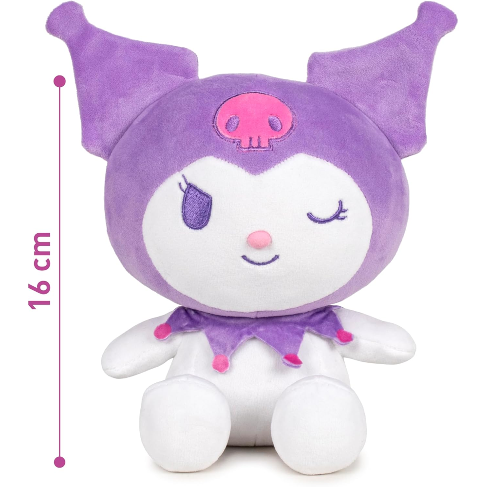 PELUCHE KUROMI SANRIO MORBIDO PUPAZZO 16 CM IN FIBRA RICICLATA - 760025752/3