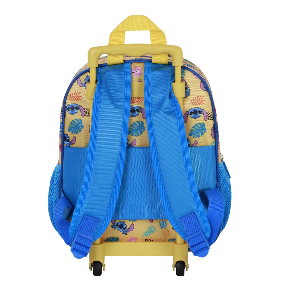 ZAINO ASILO TROLLEY 3D STITCH ANGEL DISNEY ZAINETTO 34 CM CON CARRELLO PER SCUOLA MATERNA - 08536