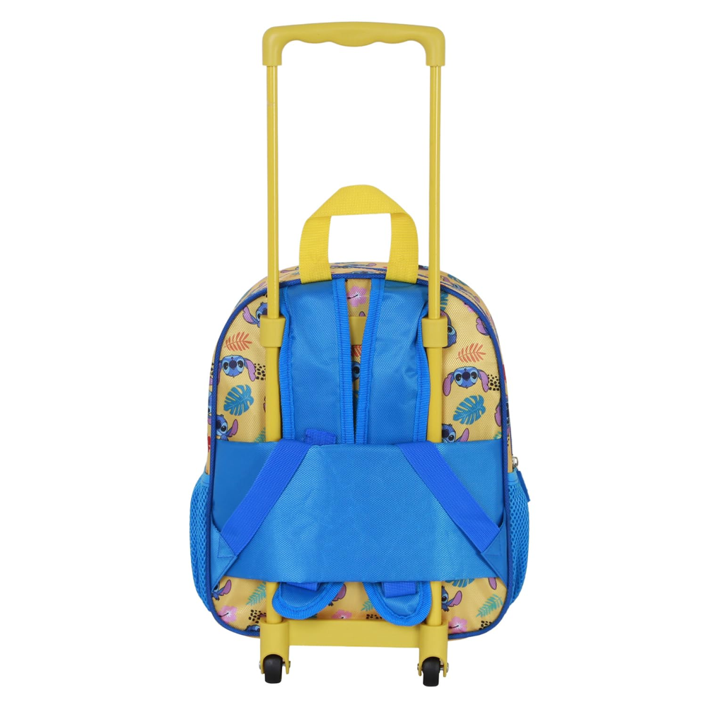ZAINO ASILO TROLLEY 3D STITCH ANGEL DISNEY ZAINETTO 34 CM CON CARRELLO PER SCUOLA MATERNA - 08536