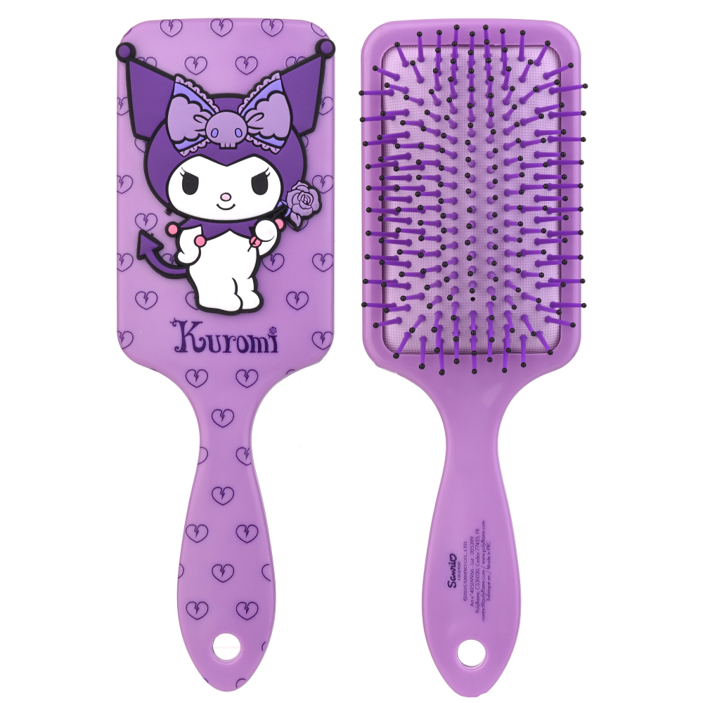 SPAZZOLA KUROMI DISTRICANTE PER CAPELLI 22 CM CON APPLICAZIONE 3D SETOLE MORBIDE - 40509966