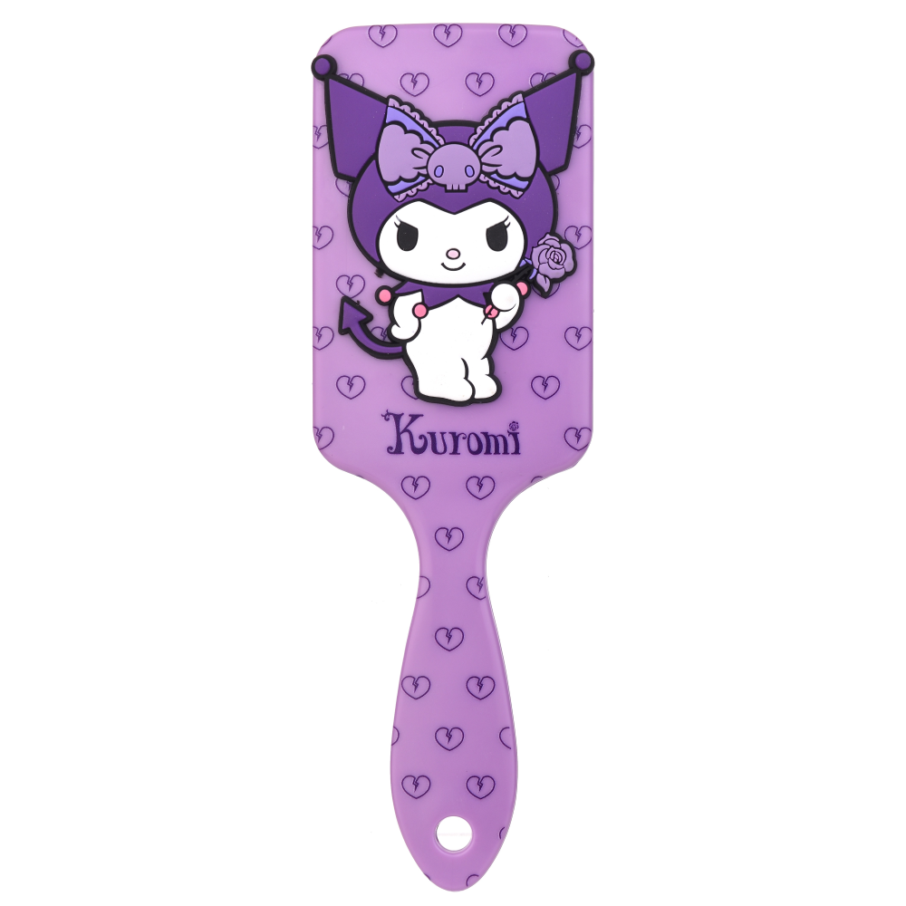 SPAZZOLA KUROMI DISTRICANTE PER CAPELLI 22 CM CON APPLICAZIONE 3D SETOLE MORBIDE - 40509966