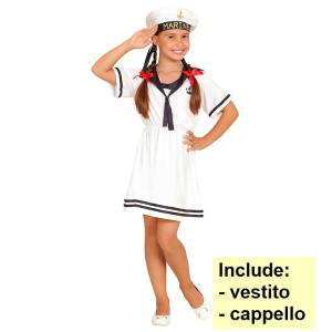 COSTUME MARINARETTA TRAVESTIMENTO CARNEVALE VESTITO E CAPPELLO PER FESTE IN MASCHERA - 0309