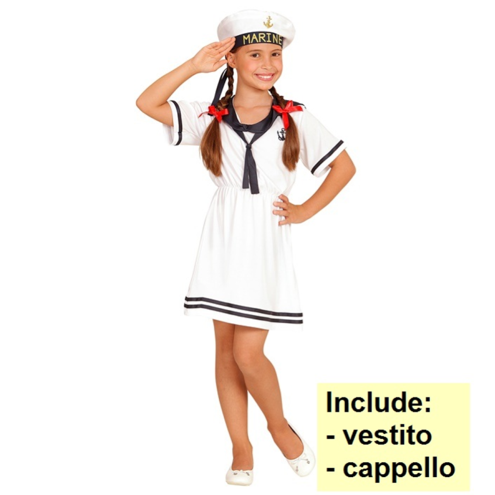 COSTUME MARINARETTA TRAVESTIMENTO CARNEVALE VESTITO E CAPPELLO PER FESTE IN MASCHERA - 0309