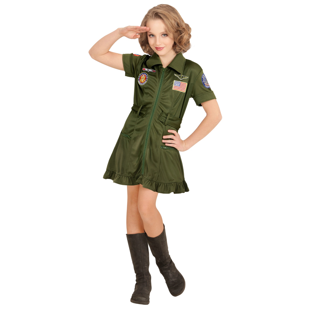 COSTUME PILOTA DI JET DA COMBATTIMENTO ABITO AVIATORE TRAVESTIMENTO CARNEVALE - 1523