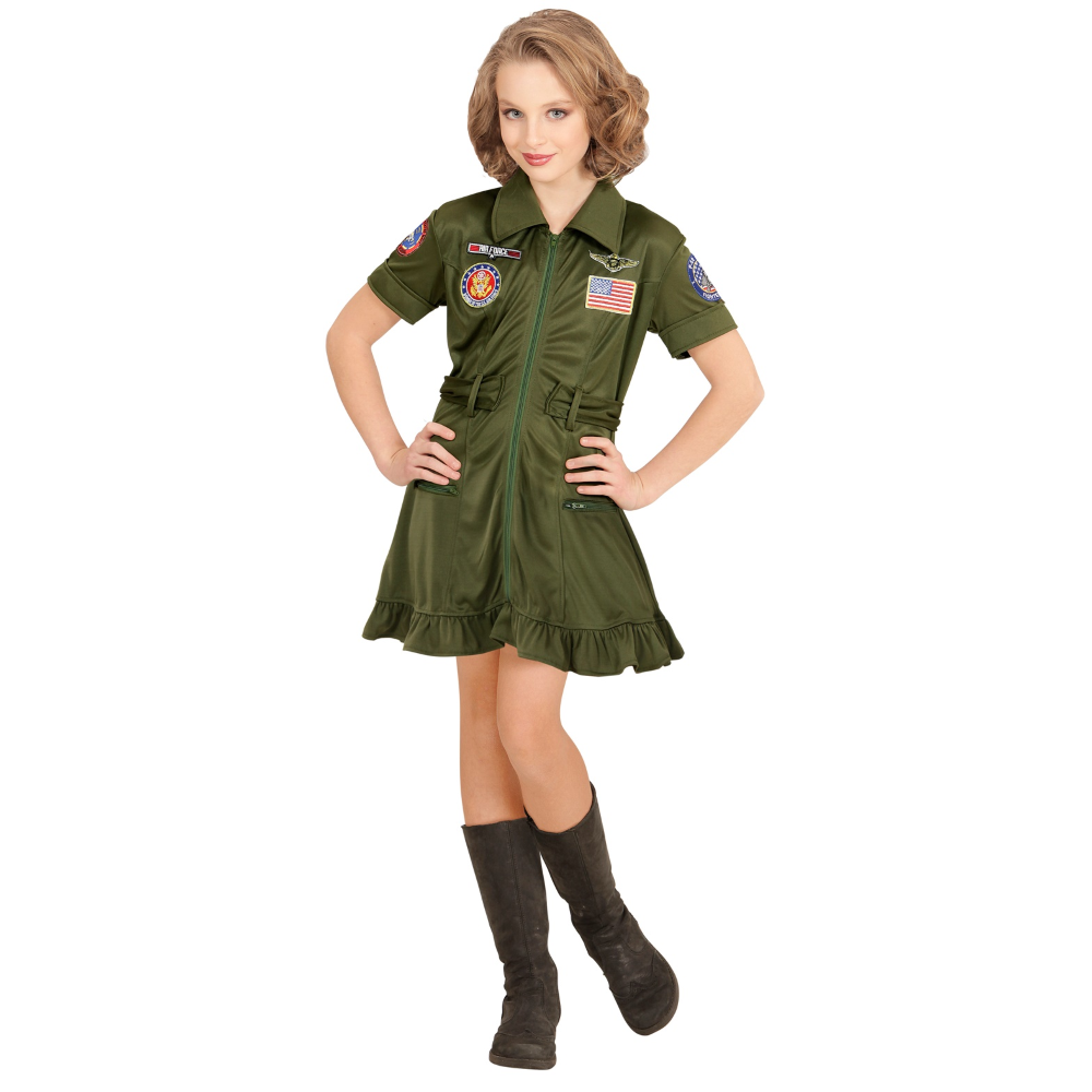 COSTUME PILOTA DI JET DA COMBATTIMENTO ABITO AVIATORE TRAVESTIMENTO CARNEVALE - 1523