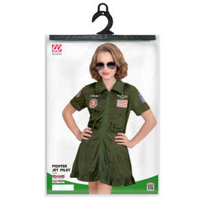 COSTUME PILOTA DI JET DA COMBATTIMENTO ABITO AVIATORE TRAVESTIMENTO CARNEVALE - 1523