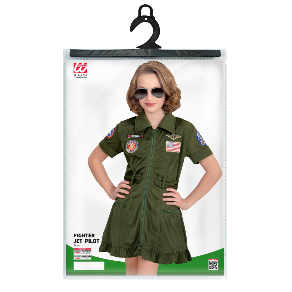 COSTUME PILOTA DI JET DA COMBATTIMENTO ABITO AVIATORE TRAVESTIMENTO CARNEVALE - 1523