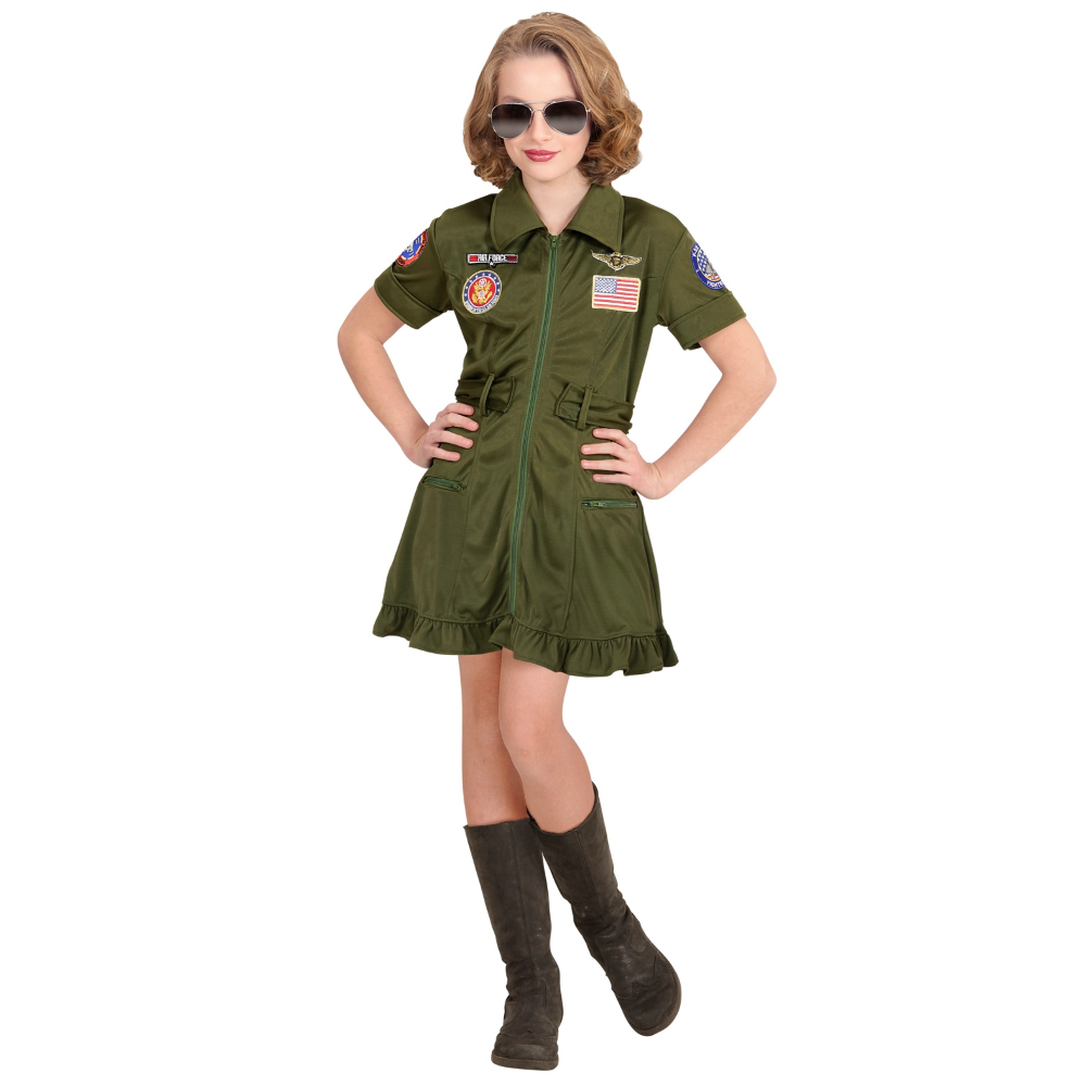 COSTUME PILOTA DI JET DA COMBATTIMENTO ABITO AVIATORE TRAVESTIMENTO CARNEVALE - 1523