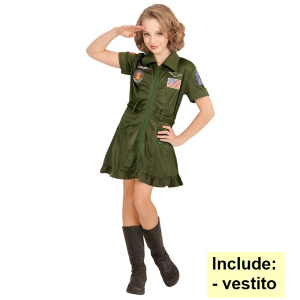 COSTUME PILOTA DI JET DA COMBATTIMENTO ABITO AVIATORE TRAVESTIMENTO CARNEVALE - 1523