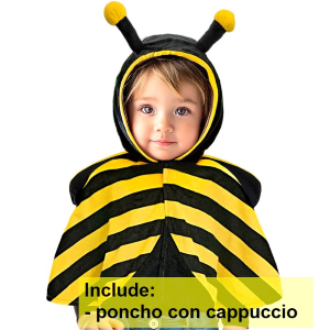 PONCHO IN PELUCHE CON CAPPUCCIO TRAVESTIMENTO APE COSTUME CARNEVALE FESTE IN MASCHERA - 16201
