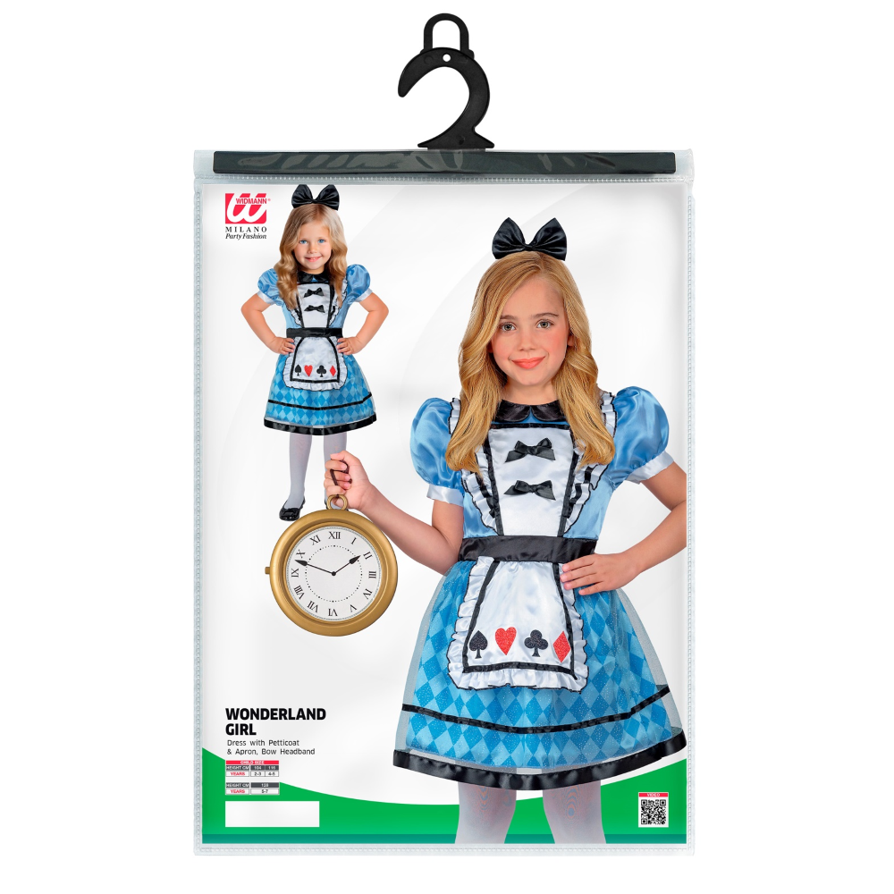 COSTUME WONDERLAND GIRL TRAVESTIMENTO CARNEVALE COSPLAY ALICE NEL PAESE DELLE MERAVIGLIE - 2209