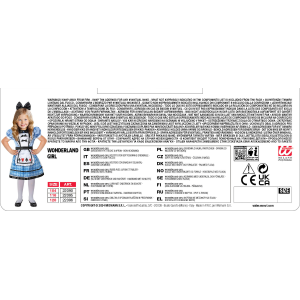 COSTUME WONDERLAND GIRL TRAVESTIMENTO CARNEVALE COSPLAY ALICE NEL PAESE DELLE MERAVIGLIE - 2209