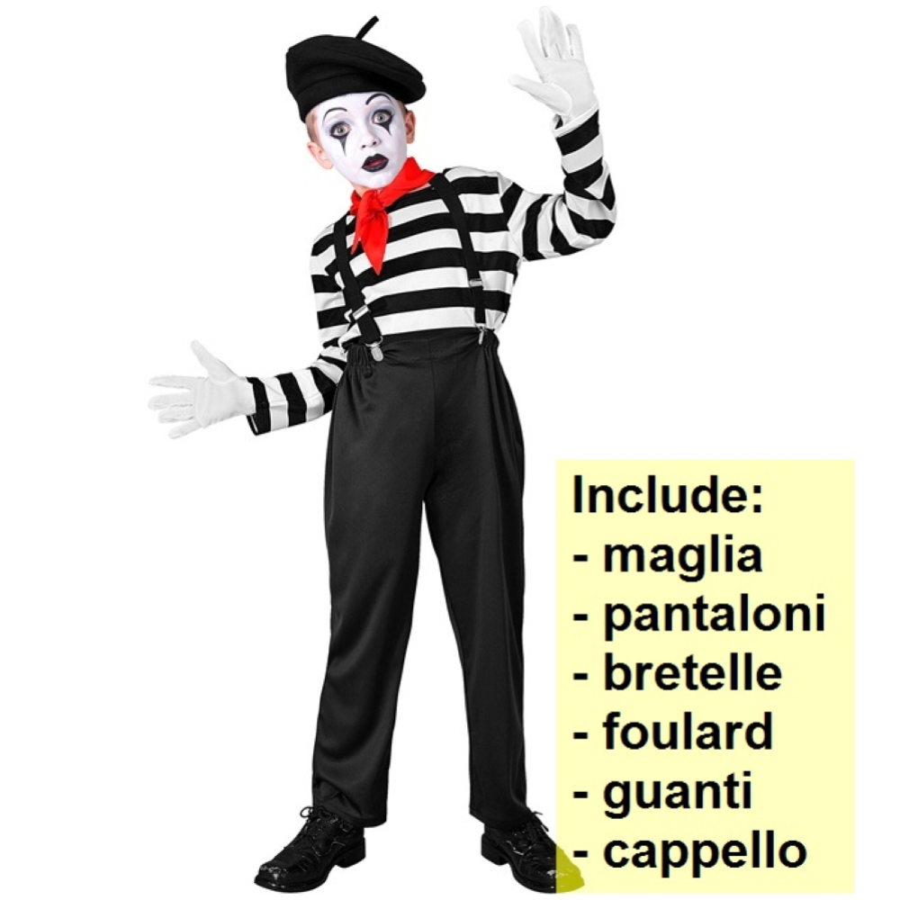 COSTUME MIMO BAMBINO STILE PARIGINO TRAVESTIMENTO CARNEVALE COSPLAY FESTE IN MASCHERA - 2241