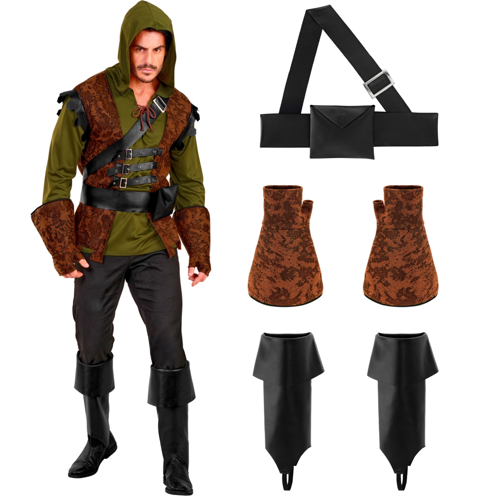 COSTUME ROBIN HOOD OF SHERWOOD UOMO TRAVESTIMENTO CARNEVALE COSPLAY FESTE IN MASCHERA - 2247
