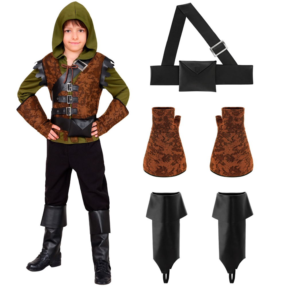 COSTUME ROBIN HOOD OF SHERWOOD BAMBINI TRAVESTIMENTO CARNEVALE COSPLAY FESTE IN MASCHERA - 2247