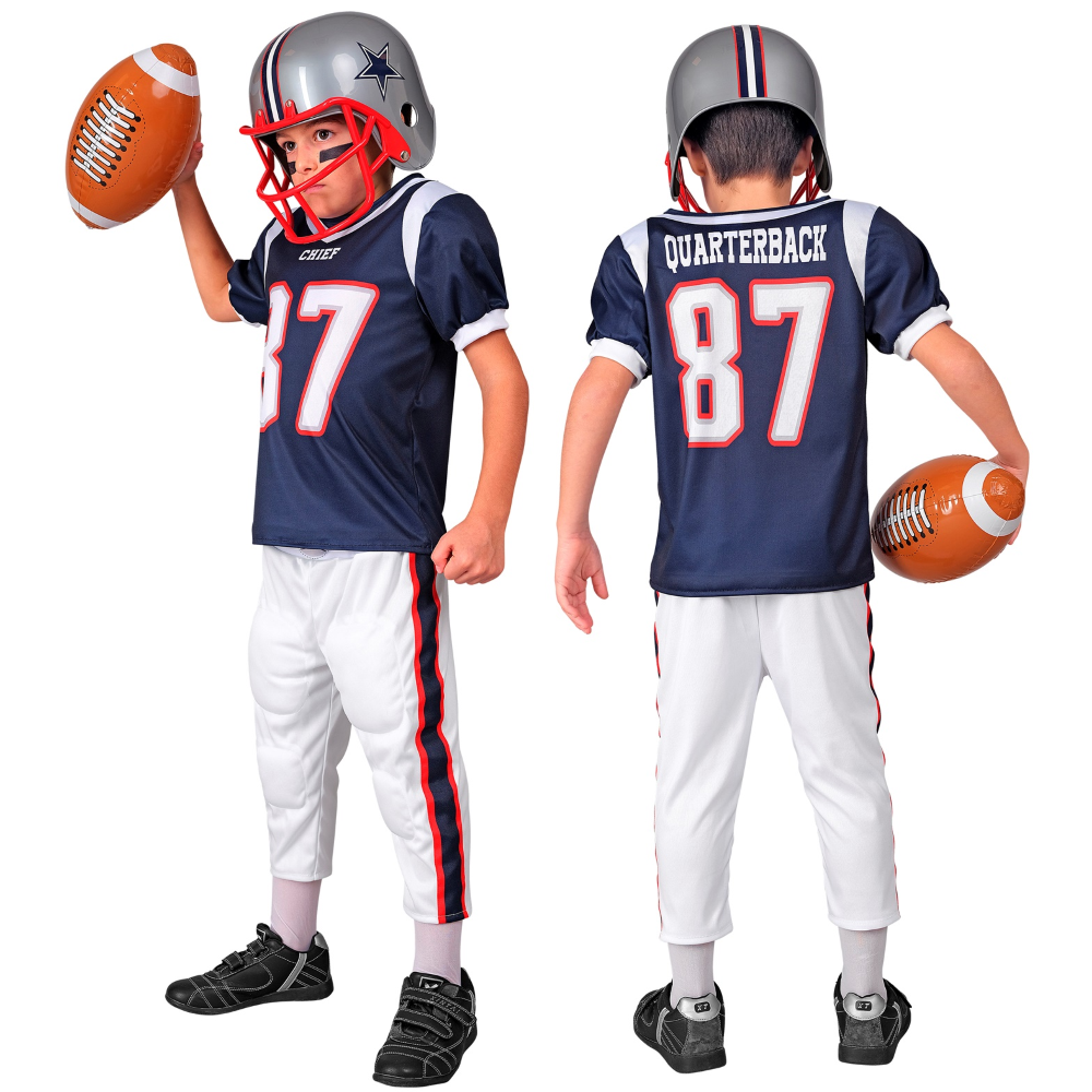 COSTUME GIOCATORE DI FOOTBALL AMERICANO TRAVESTIMENTO CARNEVALE COSPLAY FESTE IN MASCHERA - 2472